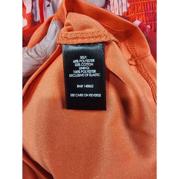 Torrid Midi Dress Size 4X Shady Rose Floral Sheer Overlay Smocked Sweetheart Tie - Picture 11 of 12